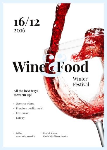 Pouring Red Wine In Glass At Food Festival 