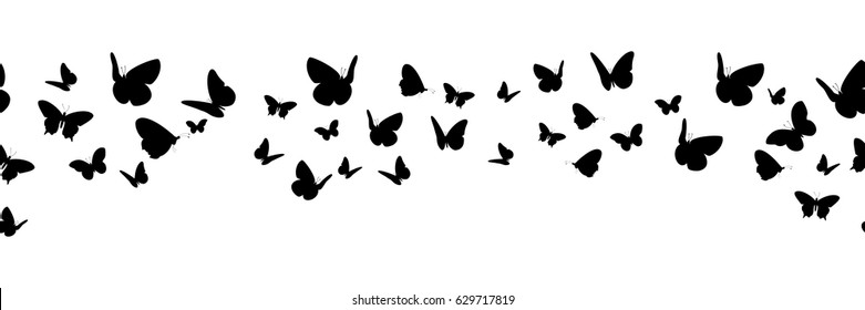 Баннер с силуэтами бабочек