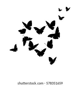 Сердце бабочек День Валентина открытка