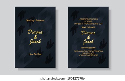 Wedding invitation card template cover design. Geometric pattern vector abstract background design elements.
