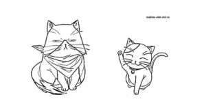 Раскраска аниме котики