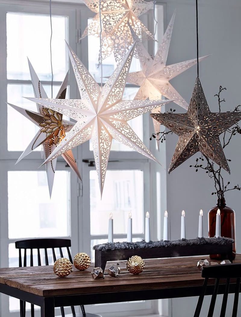 Большие бумажные звезды – незаменимый атрибут новогоднего торжества