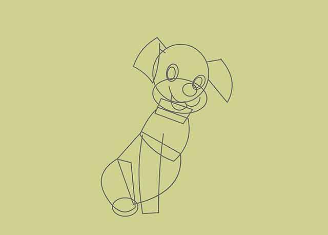 Как нарисовать мультяшного щенка - это будет передняя нога.