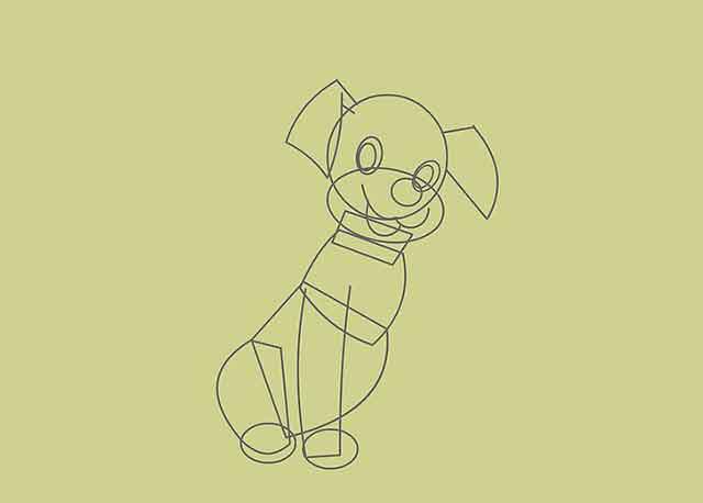 Как нарисовать мультяшного щенка - Это контур лапы на передней ноге.