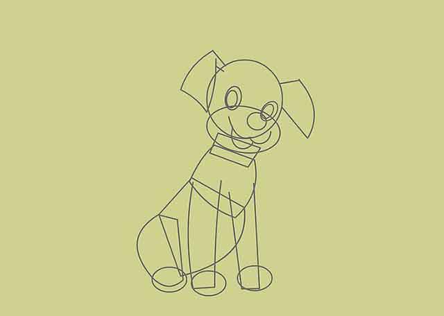 Как нарисовать мультяшного щенка - Это будет другая передняя лапа щенка.