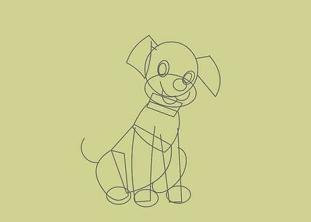 Как нарисовать мультяшного щенка - Это начало хвоста щенка.