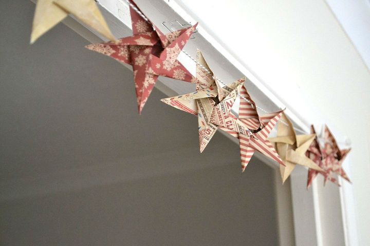 Гирлянда из звезд в стиле оригами