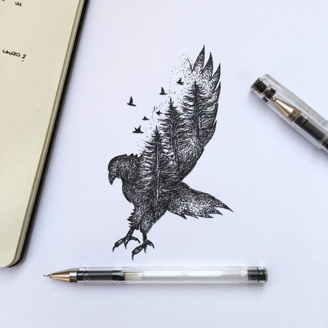280 легких рисунков черной ручкой для срисовки