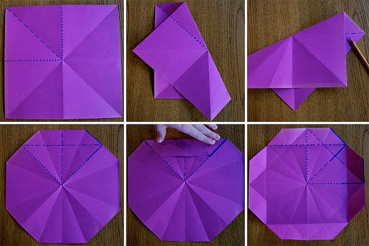 Схема сборки светильника-оригами
