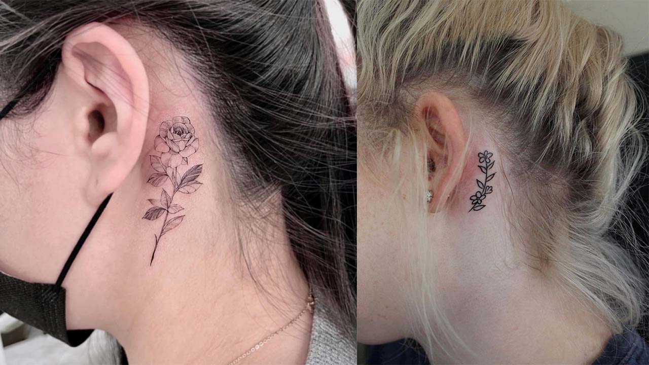 Подробная информация о татуировках за ухом - TATUXA