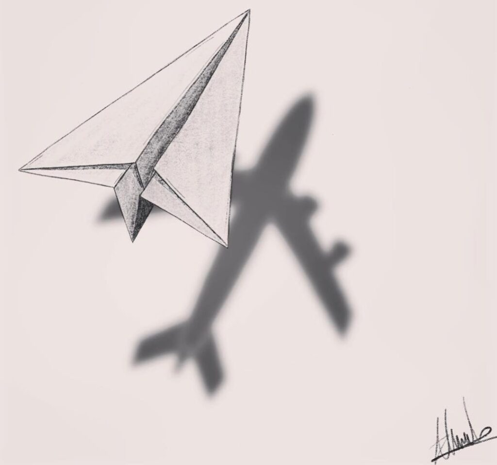 Самолетик с тенью