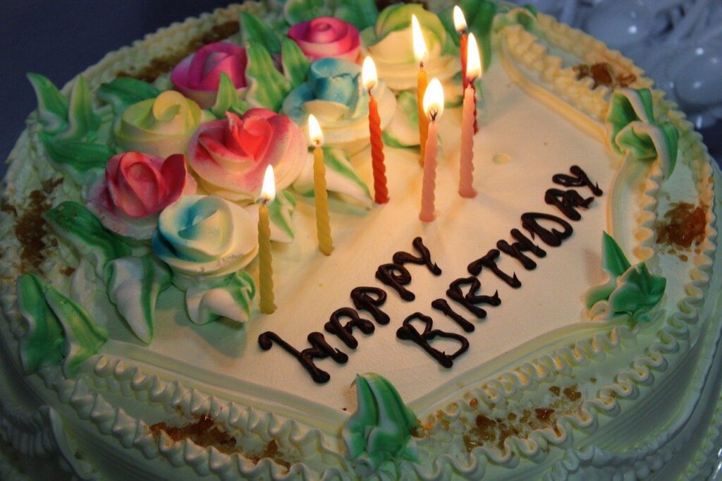 Торт с днем рождения со свечками