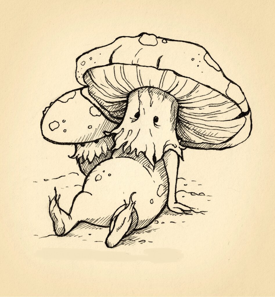 Интересный рисунок гриба