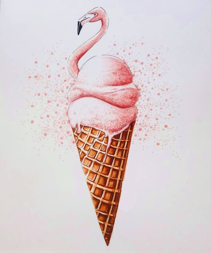 Мороженное и фламинго