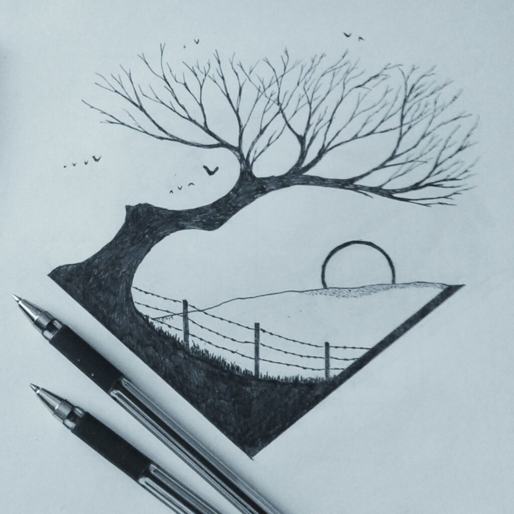 Дерево и закат