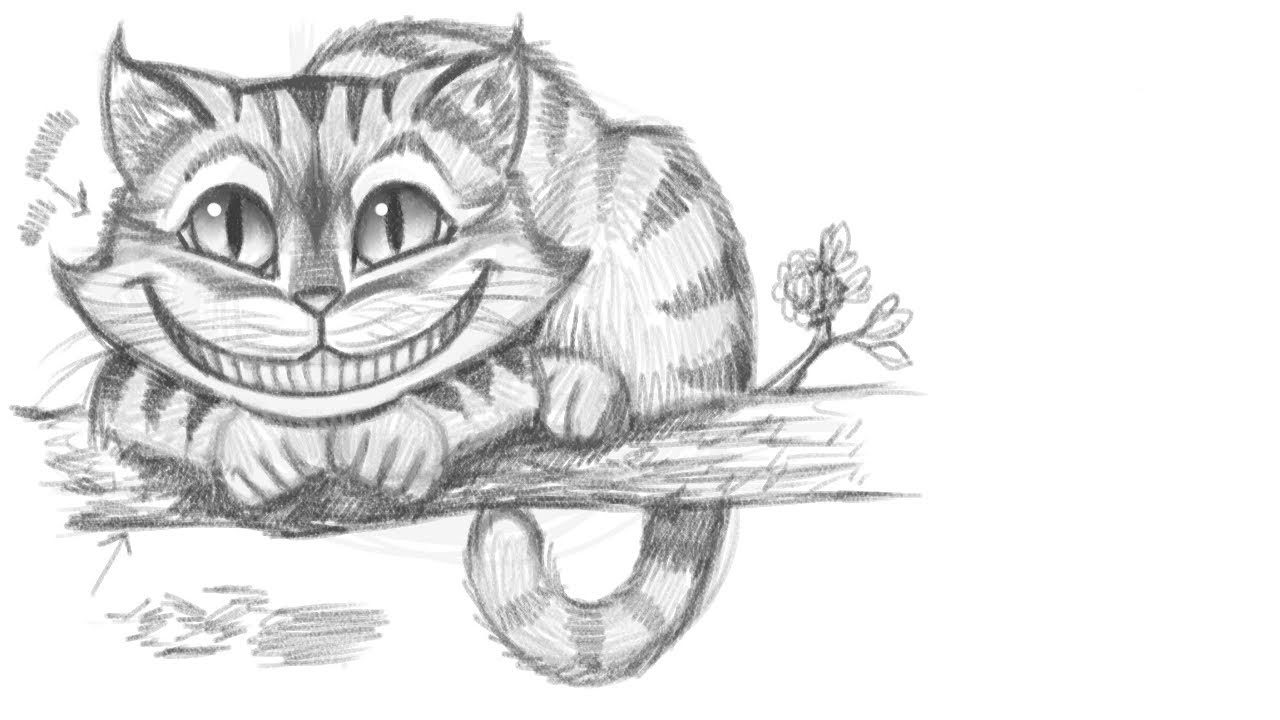 Чеширский кот из Алисы в стране чудес рисунки