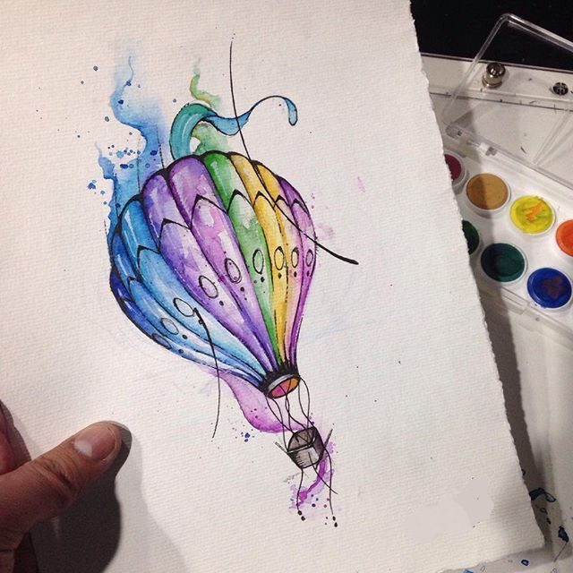 Воздушный шар красками