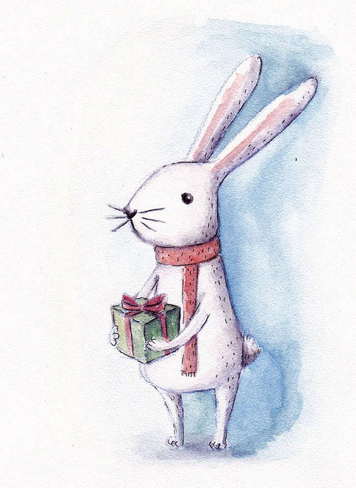 Заяц с подарком